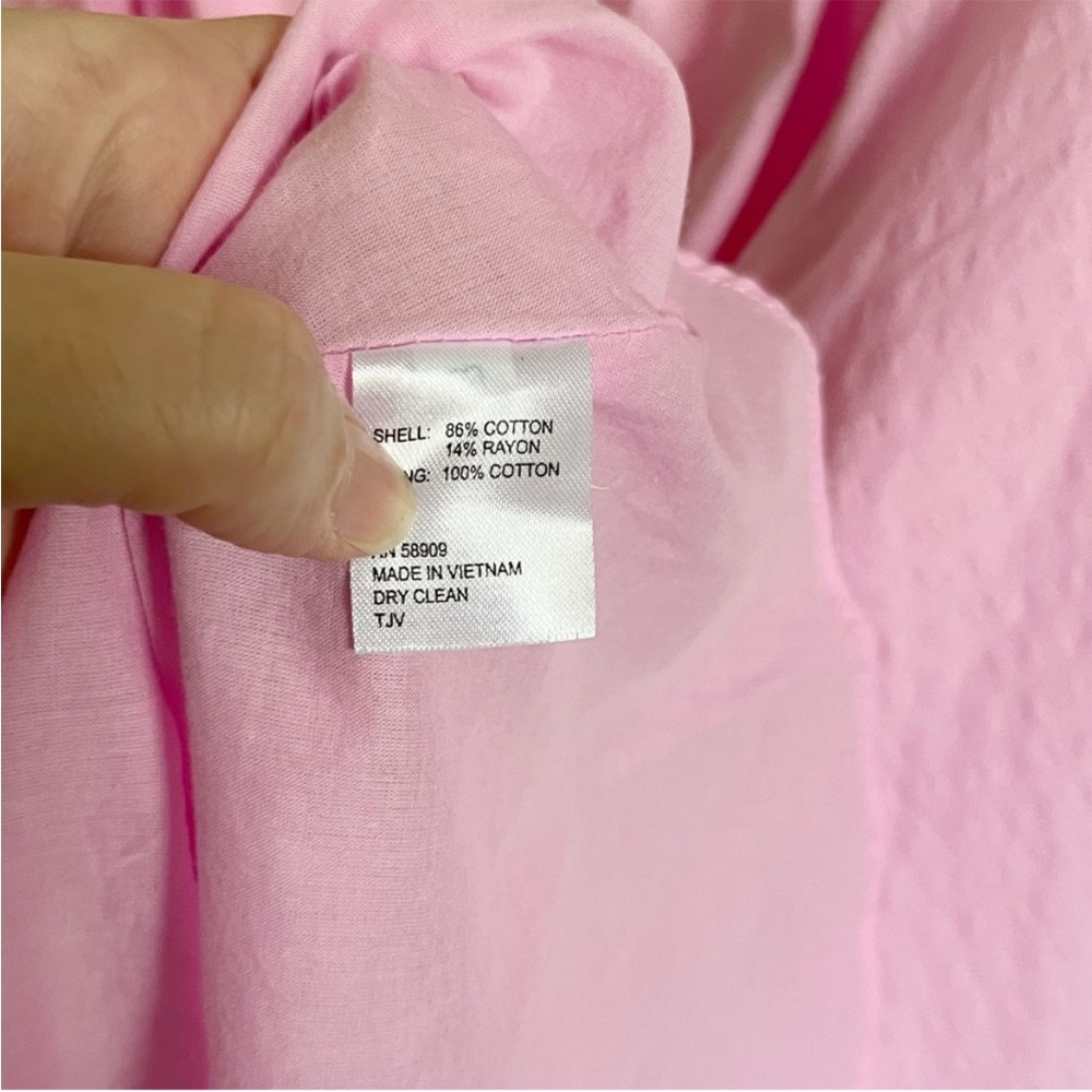 Gianni Bini Shelley dress pink v neck wrap long sleeve tiered tie - Picture 8 of 10